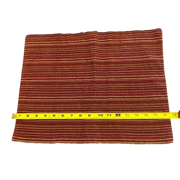 💜💜6 Placemats & 6 Dinner Napkins Set Brownstone Gallery Ribbed Stripe Purple Tan - Picture 2 of 6